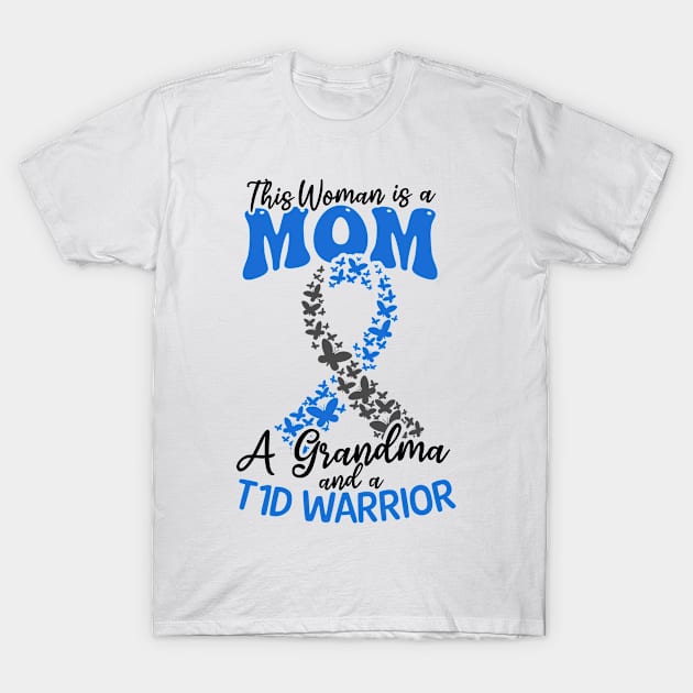 T1D Mom Shirt | Woman Mom Grandma T1D Warrior T-Shirt by Gawkclothing